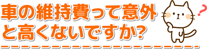 車の維持費って意外と高くないですか?